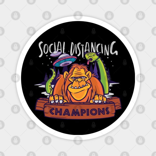 Social Distancing Champions Magnet by Blerdy Laundry